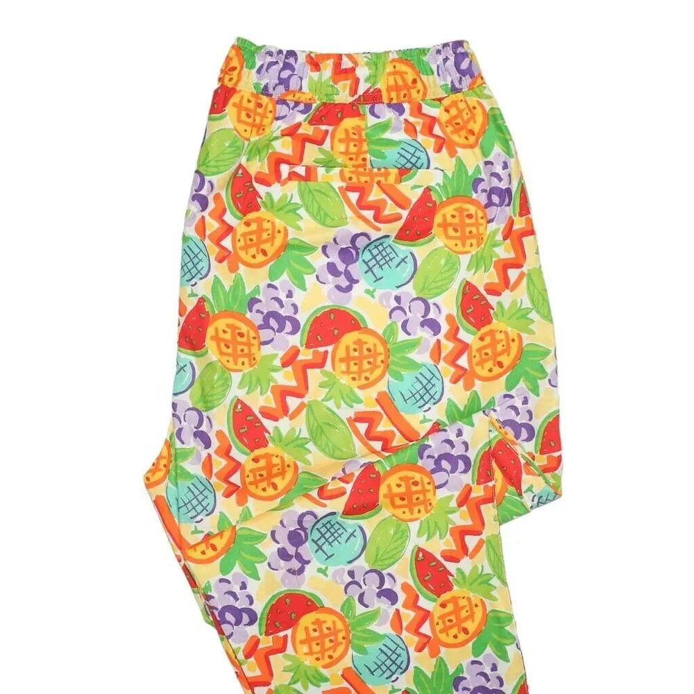 Mens Pants Joggers Multicolor Fruit Graphic Print Loose Harem Casual Beach XL